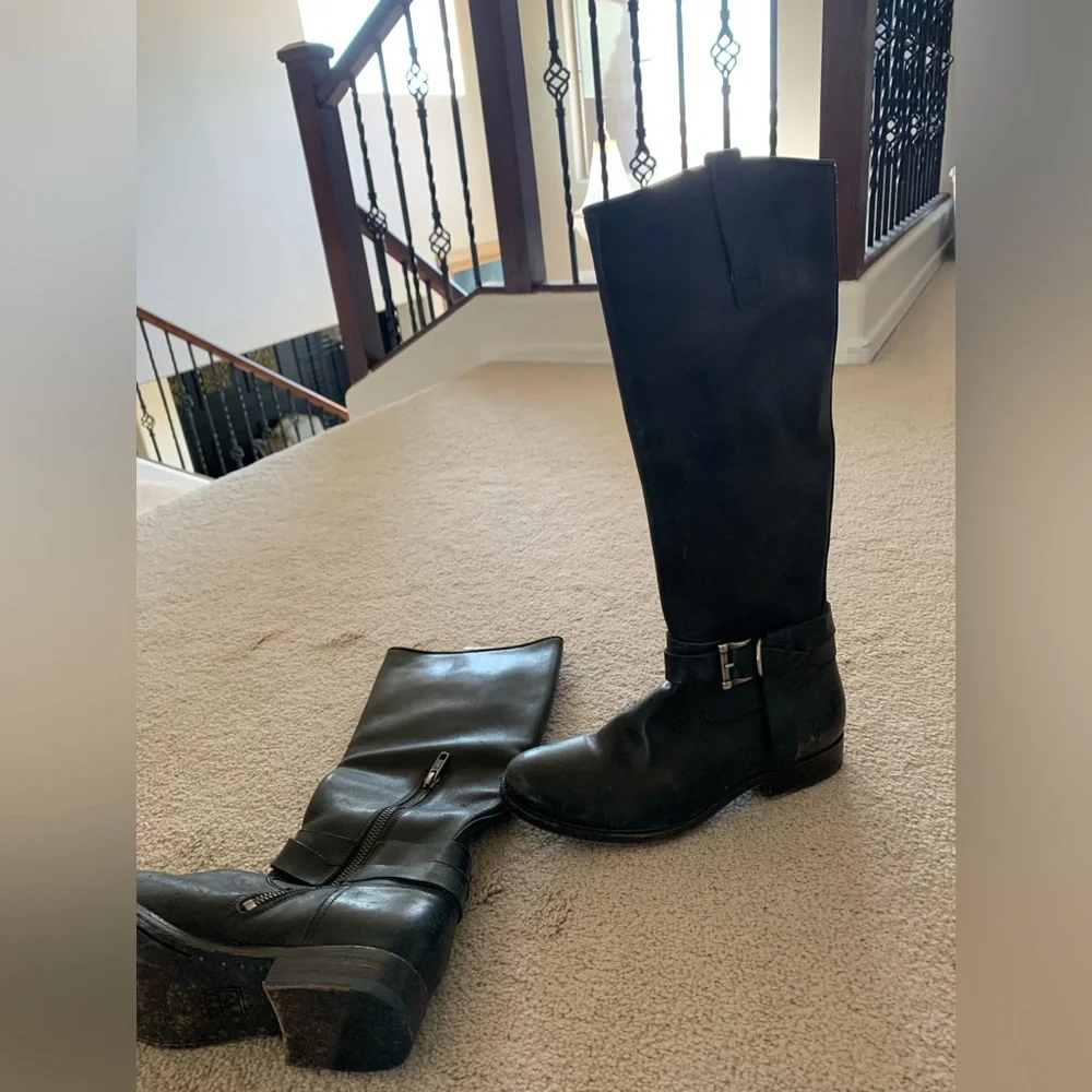 Classic Frye Melissa Strap Belt tall r Knee-High Riding boots Size 6 B